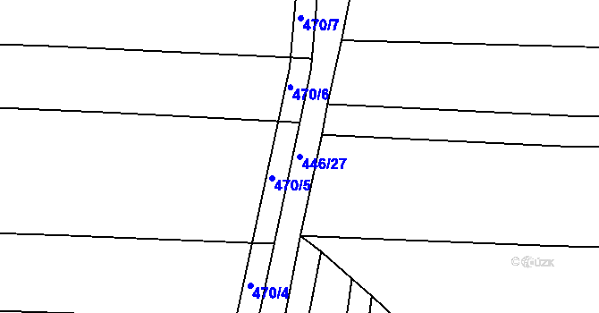 Parcela st. 446/27 v KÚ Skalička u Hranic, Katastrální mapa