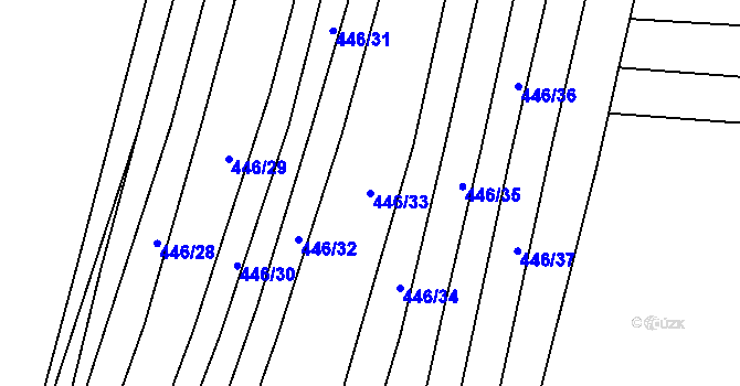 Parcela st. 446/33 v KÚ Skalička u Hranic, Katastrální mapa