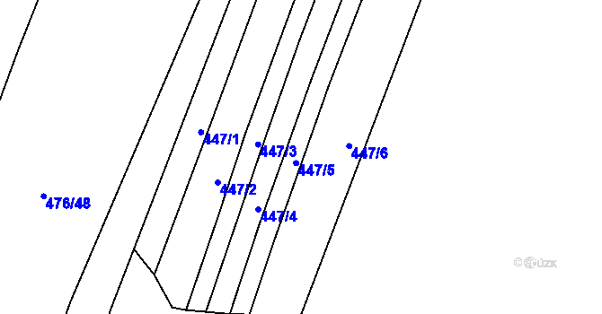 Parcela st. 447/5 v KÚ Skalička u Hranic, Katastrální mapa