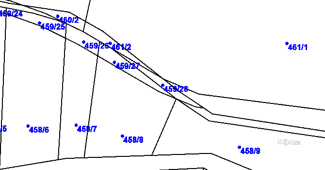 Parcela st. 459/28 v KÚ Skalička u Hranic, Katastrální mapa