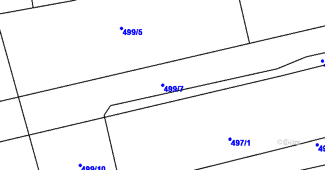 Parcela st. 499/7 v KÚ Skalička u Hranic, Katastrální mapa