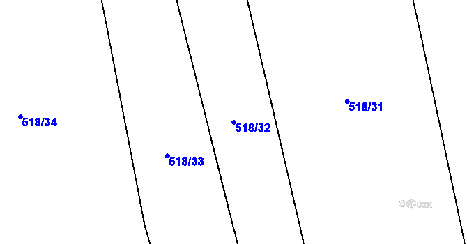 Parcela st. 518/32 v KÚ Skalička u Hranic, Katastrální mapa