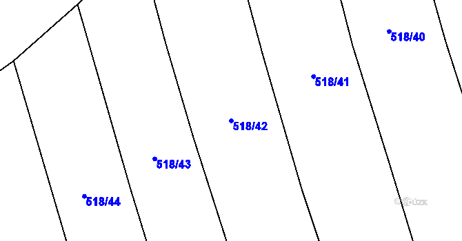 Parcela st. 518/42 v KÚ Skalička u Hranic, Katastrální mapa
