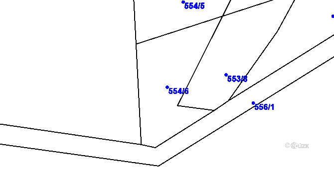 Parcela st. 554/6 v KÚ Skalička u Hranic, Katastrální mapa