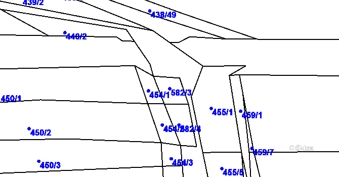 Parcela st. 582/3 v KÚ Skalička u Hranic, Katastrální mapa