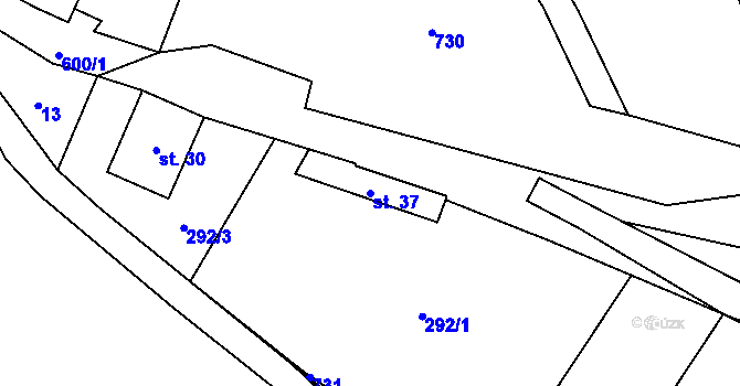 Parcela st. 37 v KÚ Skalka u Blíževedel, Katastrální mapa