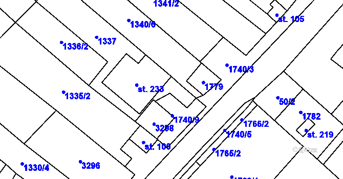 Parcela st. 101 v KÚ Skalka u Kyjova, Katastrální mapa