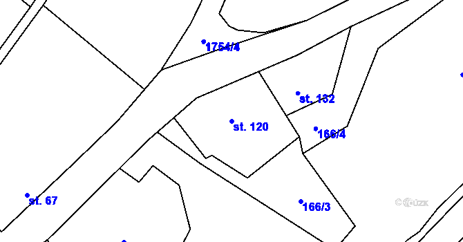 Parcela st. 120 v KÚ Skalka u Kyjova, Katastrální mapa