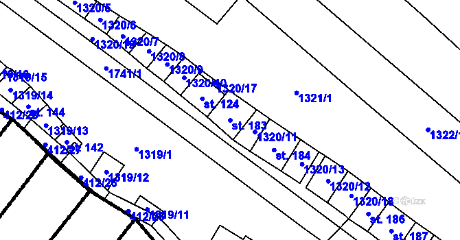 Parcela st. 183 v KÚ Skalka u Kyjova, Katastrální mapa