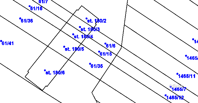 Parcela st. 61/15 v KÚ Skalka u Kyjova, Katastrální mapa