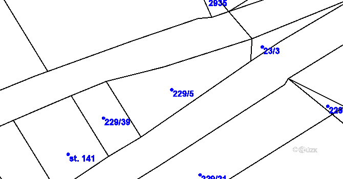 Parcela st. 229/5 v KÚ Skalka u Kyjova, Katastrální mapa