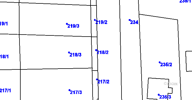 Parcela st. 218/2 v KÚ Skalka u Prostějova, Katastrální mapa