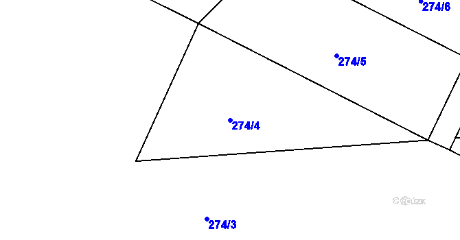 Parcela st. 274/4 v KÚ Skalka u Prostějova, Katastrální mapa