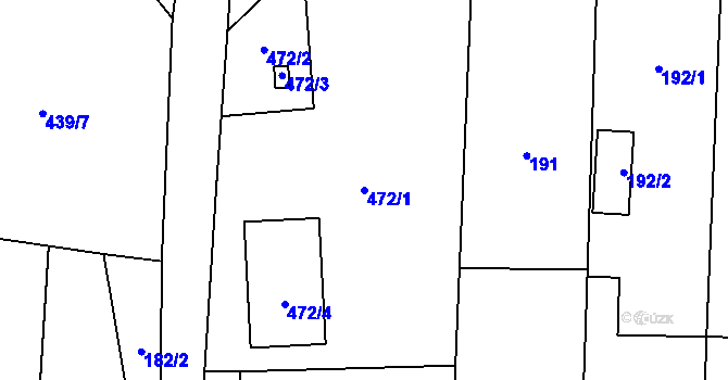 Parcela st. 472/1 v KÚ Skalka u Prostějova, Katastrální mapa