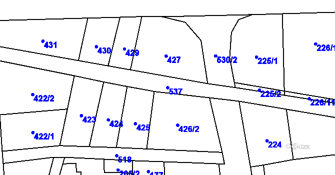 Parcela st. 537 v KÚ Skalka u Prostějova, Katastrální mapa