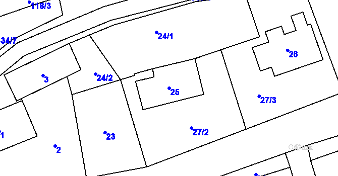 Parcela st. 25 v KÚ Skalka u Doks, Katastrální mapa
