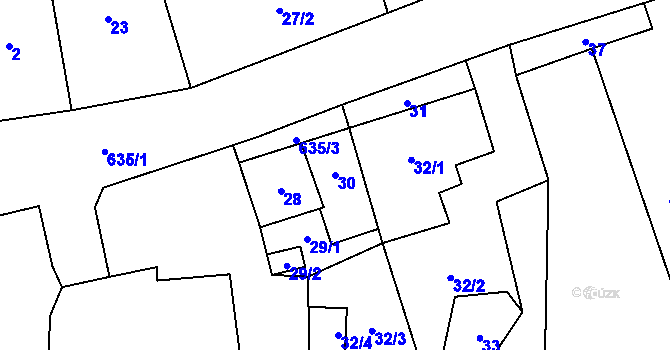 Parcela st. 30 v KÚ Skalka u Doks, Katastrální mapa