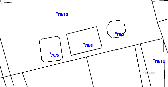 Parcela st. 76/6 v KÚ Skalka u Doks, Katastrální mapa