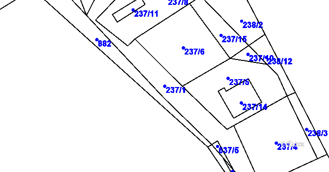 Parcela st. 237/1 v KÚ Skalka u Doks, Katastrální mapa