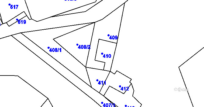 Parcela st. 410 v KÚ Skalka u Doks, Katastrální mapa