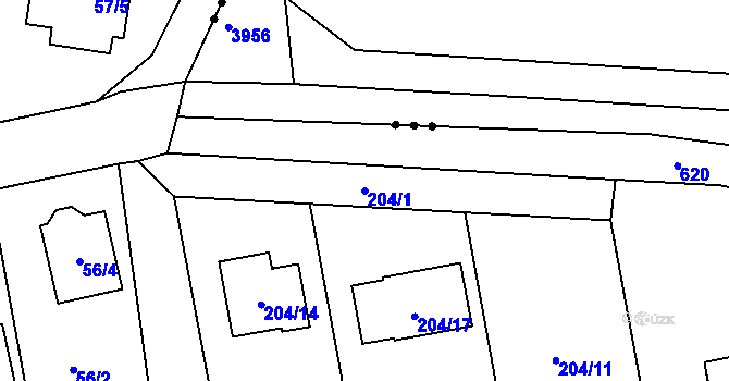 Parcela st. 204/1 v KÚ Skalka u Doks, Katastrální mapa