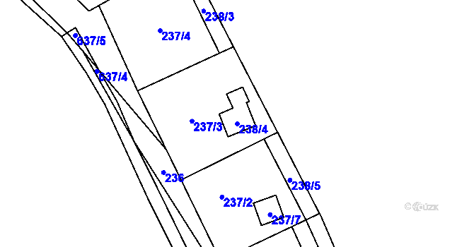 Parcela st. 238/4 v KÚ Skalka u Doks, Katastrální mapa