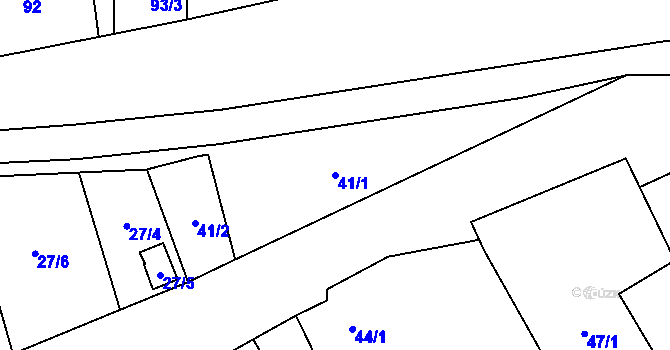 Parcela st. 41/1 v KÚ Skalka u Doks, Katastrální mapa