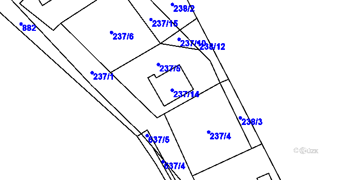 Parcela st. 237/14 v KÚ Skalka u Doks, Katastrální mapa