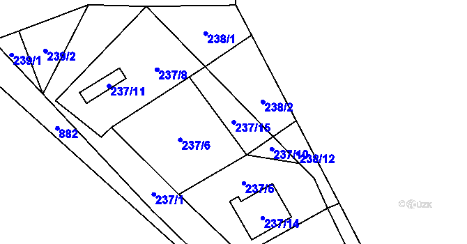 Parcela st. 237/15 v KÚ Skalka u Doks, Katastrální mapa