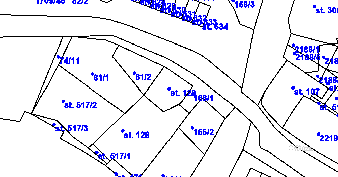 Parcela st. 129 v KÚ Skalná, Katastrální mapa