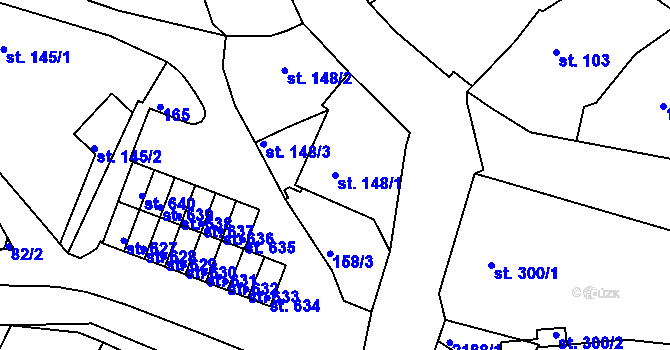 Parcela st. 148/1 v KÚ Skalná, Katastrální mapa