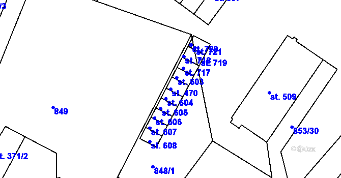 Parcela st. 470 v KÚ Skalná, Katastrální mapa