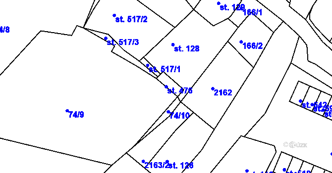 Parcela st. 476 v KÚ Skalná, Katastrální mapa