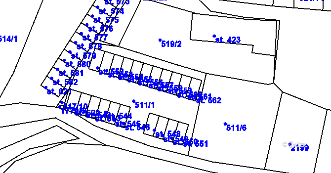 Parcela st. 559 v KÚ Skalná, Katastrální mapa