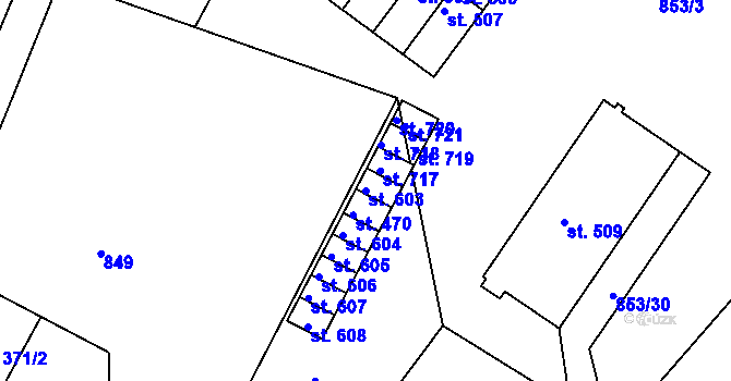 Parcela st. 603 v KÚ Skalná, Katastrální mapa