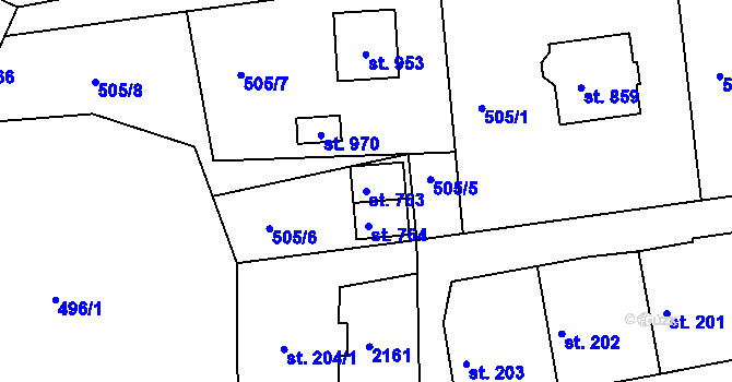Parcela st. 763 v KÚ Skalná, Katastrální mapa