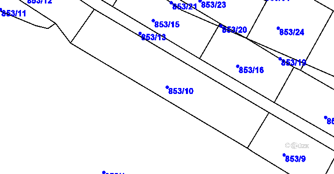 Parcela st. 853/10 v KÚ Skalná, Katastrální mapa