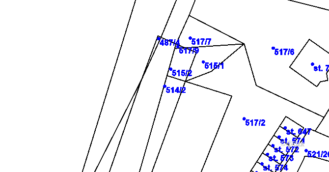 Parcela st. 514/2 v KÚ Skalná, Katastrální mapa