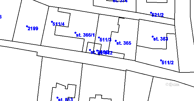 Parcela st. 912 v KÚ Skalná, Katastrální mapa