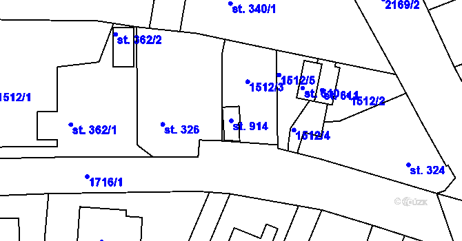 Parcela st. 914 v KÚ Skalná, Katastrální mapa