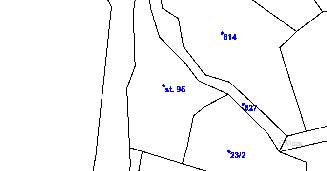 Parcela st. 95 v KÚ Starý Rybník, Katastrální mapa