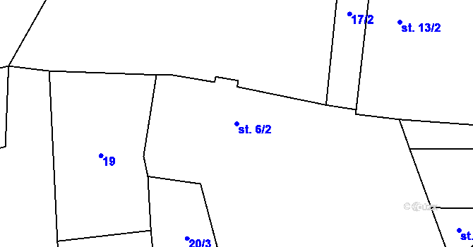 Parcela st. 6/2 v KÚ Skalsko, Katastrální mapa