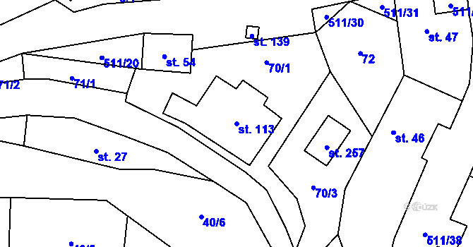 Parcela st. 113 v KÚ Skalsko, Katastrální mapa