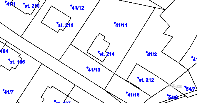 Parcela st. 214 v KÚ Skalsko, Katastrální mapa