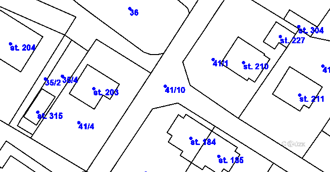 Parcela st. 41/10 v KÚ Skalsko, Katastrální mapa