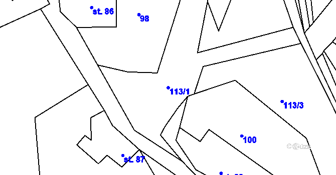 Parcela st. 113/1 v KÚ Skalsko, Katastrální mapa