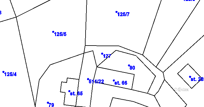 Parcela st. 127 v KÚ Skalsko, Katastrální mapa