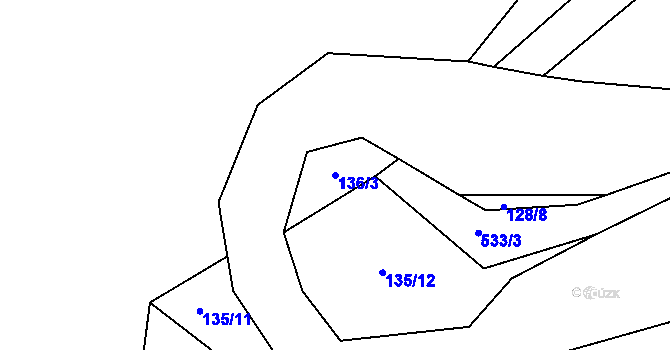 Parcela st. 136/3 v KÚ Skalsko, Katastrální mapa