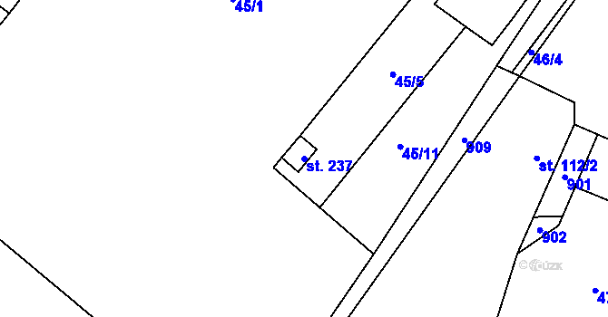 Parcela st. 237 v KÚ Skalsko, Katastrální mapa