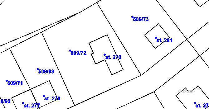 Parcela st. 270 v KÚ Skalsko, Katastrální mapa